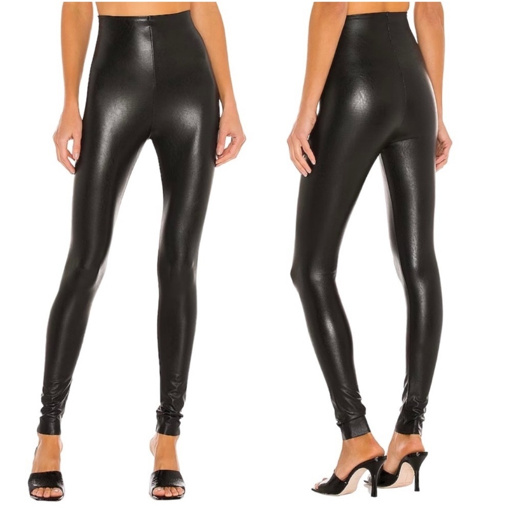 commando high waist stretchy faux leather black skinny leg leggings